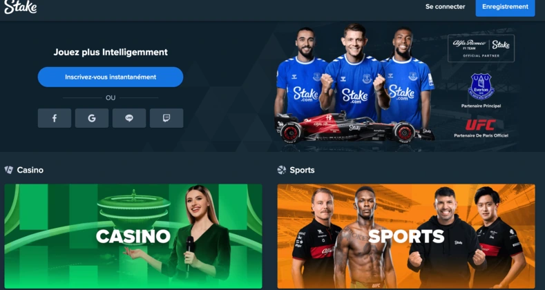 Stake casino France avec interface casino et sports betting